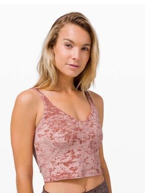 lululemon athletic align tank crushed Velvet Crop Sports Bra Top - Rose